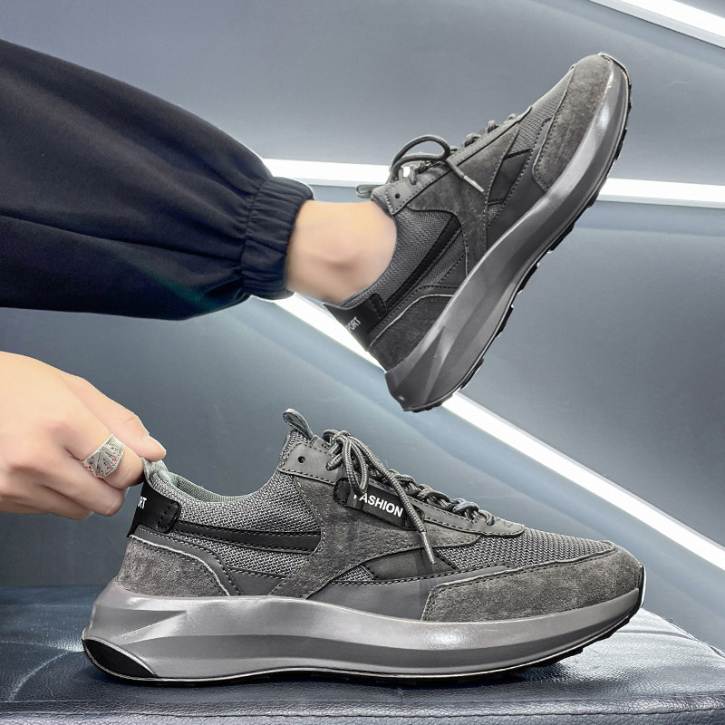 Noi de primăvară pentru petrecere a timpului liber, anti-alunecare, talpă groasă, pantofi cu șireturi pentru bărbați, confortabili, talpă moale, respirabil, versatili, pantofi vulcanizați pentru bărbați