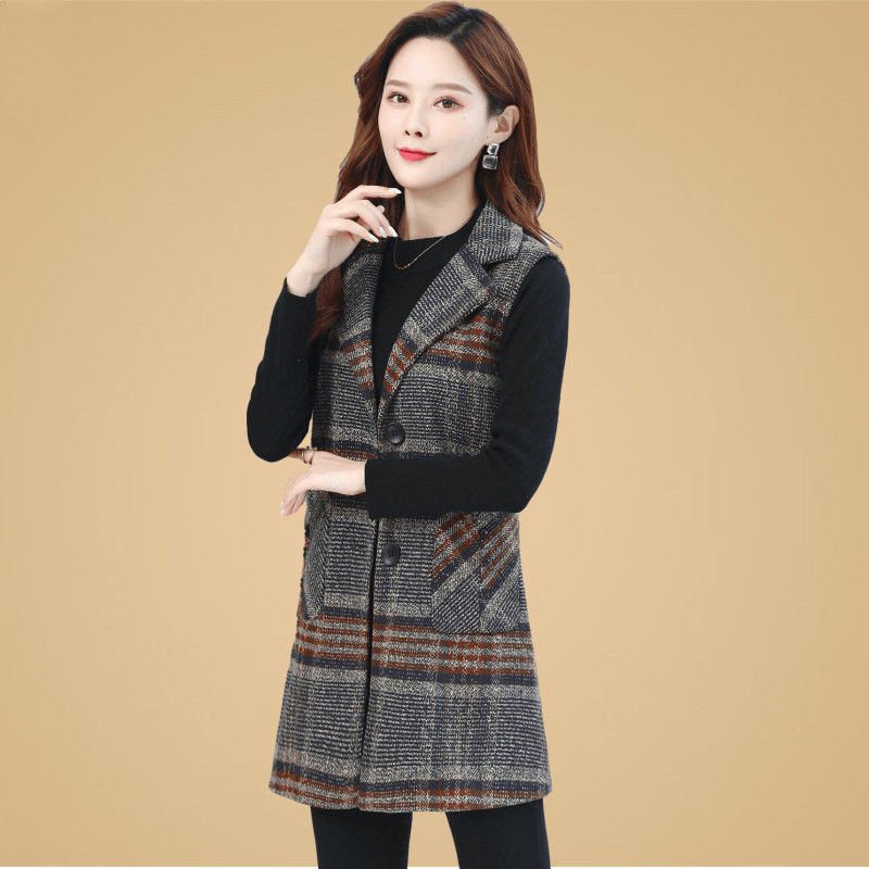 Vintage αμάνικο γυναικείο σακάκι Ανοιξιάτικο φθινοπωρινό γιλέκο μονόπετο Κορεάτικο παλτό μόδας Ζακέτα Slim Plus Size Γιλέκο