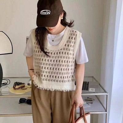 Pulover scurt pentru femei de modă Vestă pentru petrecere a timpului liber Topuri fără mâneci Sexy coreeană ieftină cu ridicata Jachetă de transport gratuit New Y2k