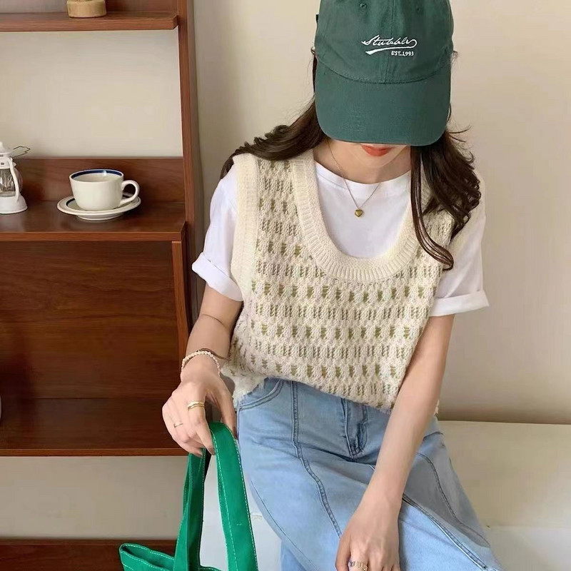 Pulover scurt pentru femei de modă Vestă pentru petrecere a timpului liber Topuri fără mâneci Sexy coreeană ieftină cu ridicata Jachetă de transport gratuit New Y2k