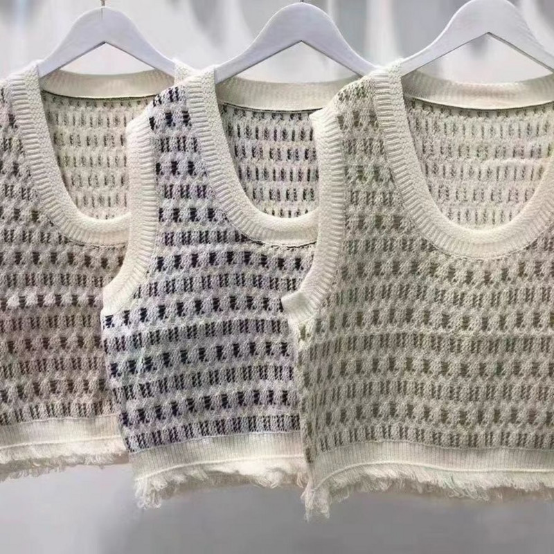 Pulover scurt pentru femei de modă Vestă pentru petrecere a timpului liber Topuri fără mâneci Sexy coreeană ieftină cu ridicata Jachetă de transport gratuit New Y2k