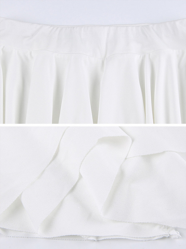 HEYounGIRL Estetska djevojačka lepršava suknja Slatke bijele Fairycore ljetne plisirane suknje Korejske ležerne Y2K Kawaii minice Ulična odjeća