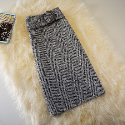 Žene 2021 Jesen Zima Novi vuneni paket Hip suknje Ženske duge suknje visokog struka Ženske midi jednobojne uske suknje R755