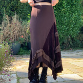 Patchworková sukňa pre ženy, retro áčkové sukne s nepravidelnými volánikmi, 2000. roky, Harajuku estetická sukňa s vysokým pásom, úzka streetwear sukňa