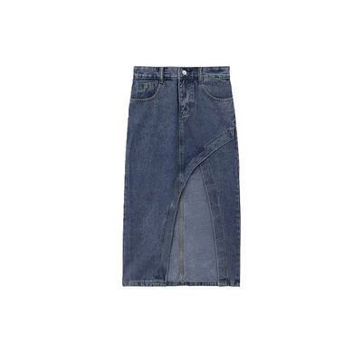 Asimetrične suknje Ženske Midi Chic Ljeto Jesenska Moda Korejska osnovna traper odjeća Visokog struka Falda Aesthetic Streetwear Y2k