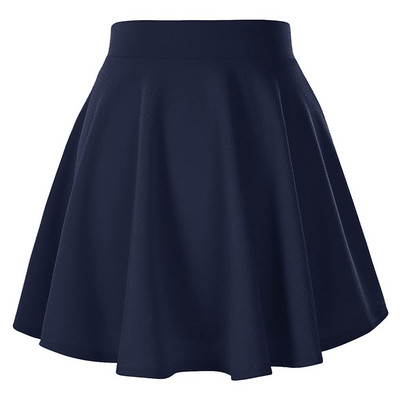 Ženska modna jednobojna mini suknja visokog struka, ženska lagana šifonska kratka suknja A kroja s patentnim zatvaračem Falda De Mujer