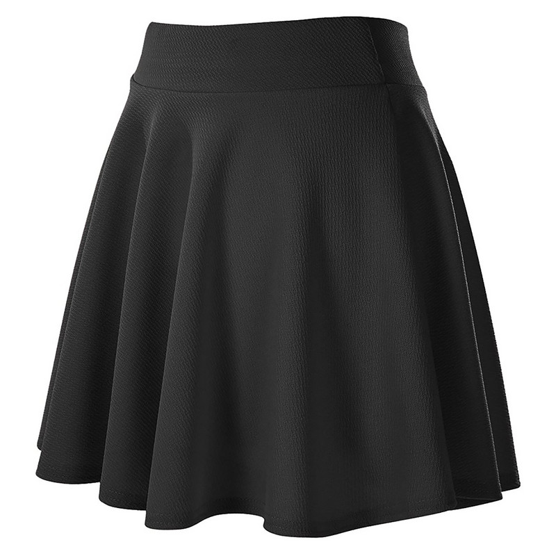 Ženska modna jednobojna mini suknja visokog struka, ženska lagana šifonska kratka suknja A kroja s patentnim zatvaračem Falda De Mujer