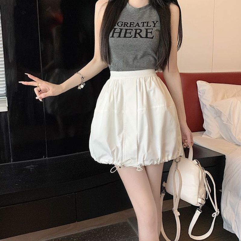 DEEPTOWN Cargo Mini γυναικεία φούστα Ελαστική ψηλόμεση σε γραμμή Α με κορδόνι ιαπωνικής μόδας Casual μπαλόνι φούστα Καλοκαιρινό streetwear