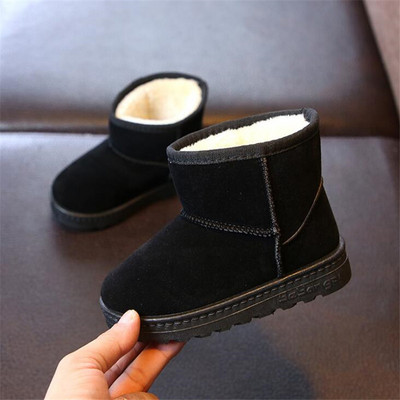 Modne čizme za snijeg za djevojčice, toplo krzno, dječje zimske čizme, crne, dječje cipele za dječake, ležerne cipele