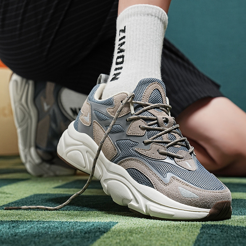 Ανδρικά παπούτσια Ανοιξιάτικα δικτυωτά κορδόνια επάνω Χοντή σόλα casual outdoor αντιολισθητική άνετα αναπνεύσιμα, ευέλικτα αθλητικά παπούτσια με μαλακό κάτω μέρος