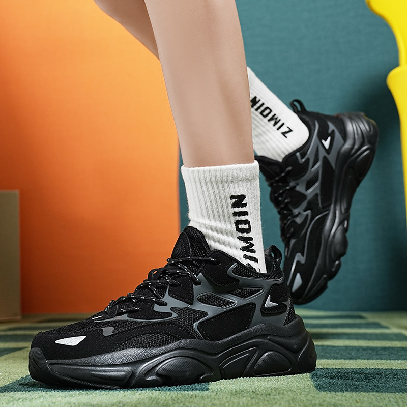 Ανδρικά παπούτσια Ανοιξιάτικα δικτυωτά κορδόνια επάνω Χοντή σόλα casual outdoor αντιολισθητική άνετα αναπνεύσιμα, ευέλικτα αθλητικά παπούτσια με μαλακό κάτω μέρος