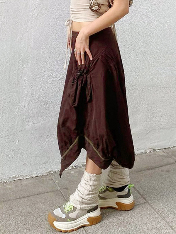 Modna suknja Ženske Y2k retro gotičke suknje A-kroja E Djevojka 2000-ih Harajuku Estetika visokog struka Skinny Streetwear Nepravilne suknje