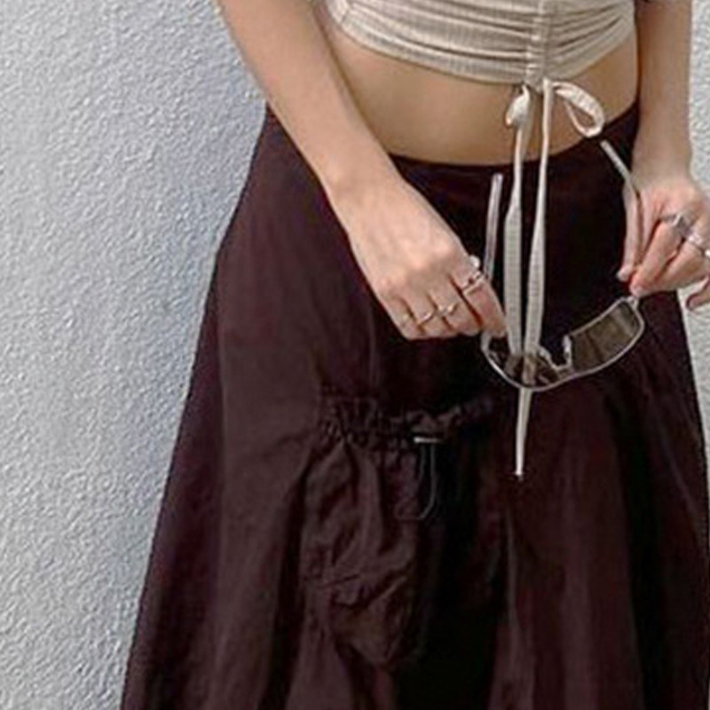 Modna suknja Ženske Y2k retro gotičke suknje A-kroja E Djevojka 2000-ih Harajuku Estetika visokog struka Skinny Streetwear Nepravilne suknje