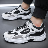 Pantofi de sport alb ocazional, pantofi de alergare pentru bărbați, pantofi respirabili, pantofi de cauciuc purtabili, pantofi de jogging pentru bărbați, Hombr