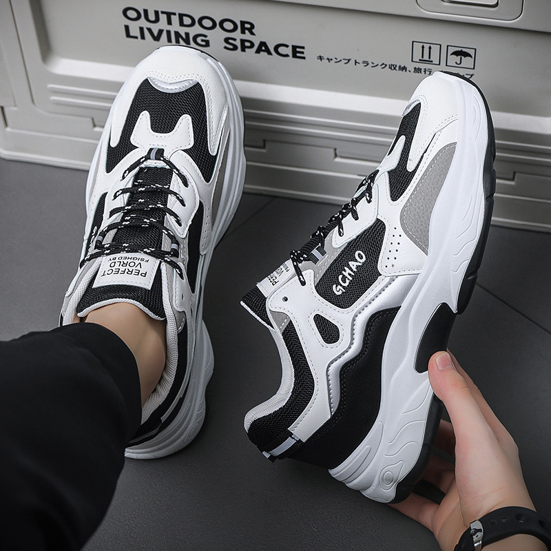 Balta laisvalaikio sportinė madinga avalynė Vyriški bėgimo batai Kvėpuojantys sportbačiai Nešiojami guminiai sportbačiai Vyriški bėgimo sportiniai bateliai Hombr