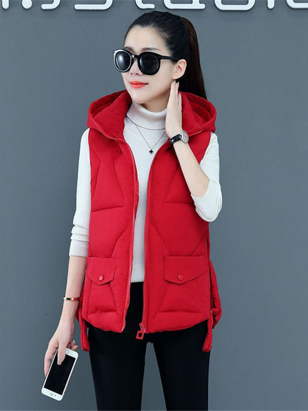 2023. Korejski modni novi jesensko-zimski kratki pamučni prsluk s kapuljačom Ženska jakna bez rukava Topli ženski zimski prsluk ZY7015