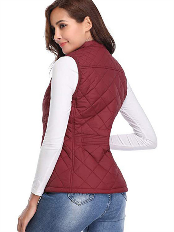 Kratki prsluk Ženski patentni zatvarač, džepovi, samostojeći ovratnik, novo proljeće 2023. Pamučni kaput bez rukava, topli prsluk Feminina