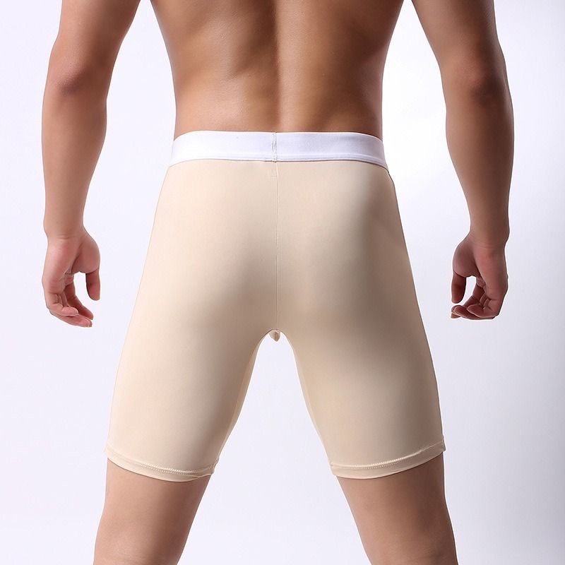 Nauji apatiniai Vyriški bokseriniai kelnaitės Vyriški pailgina bokseriniai šortai ilgos apatinės kelnaitės Ice Silk Aukštos kokybės aukšto juosmens jaukios kelnaitės