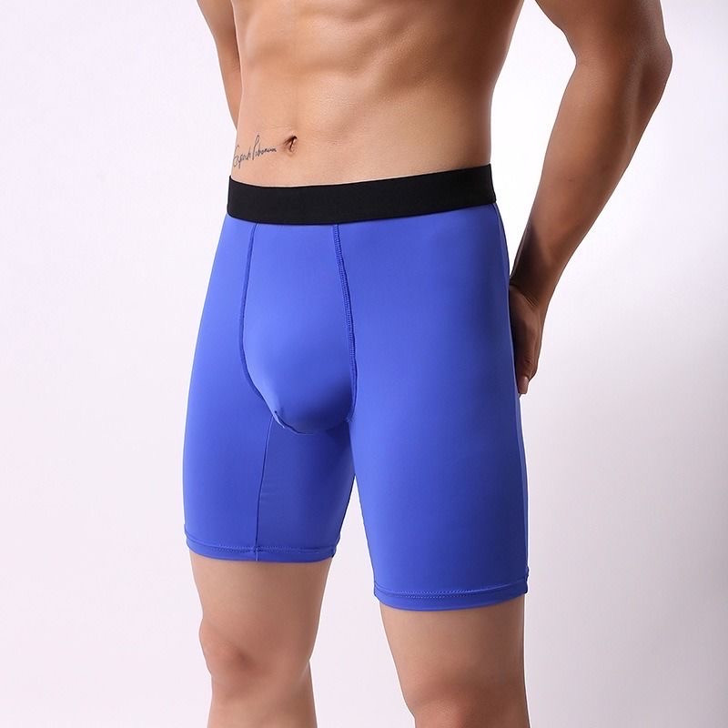 Nauji apatiniai Vyriški bokseriniai kelnaitės Vyriški pailgina bokseriniai šortai ilgos apatinės kelnaitės Ice Silk Aukštos kokybės aukšto juosmens jaukios kelnaitės