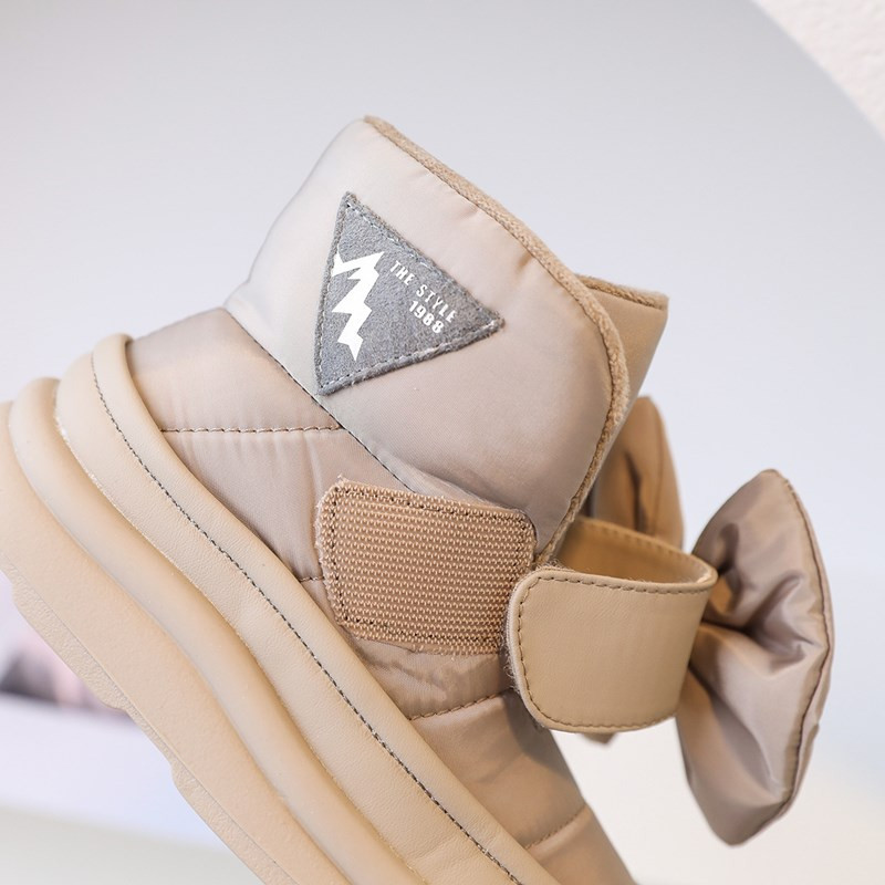 Παιδικές μπότες χιονιού 2023 Winter leather Bling Παιδικά παπούτσια Ζεστά βελούδινα Princess Fashion Girls Boots 26-37