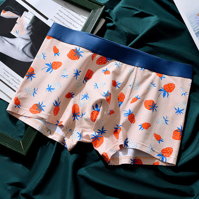 Nouă imprimare la modă, respirabil, pantaloni scurti boxer pentru bărbați, cu talie mijlocie, cu design de personalitate, chiloți sexy pentru bărbați, chiloți în husă în formă de U