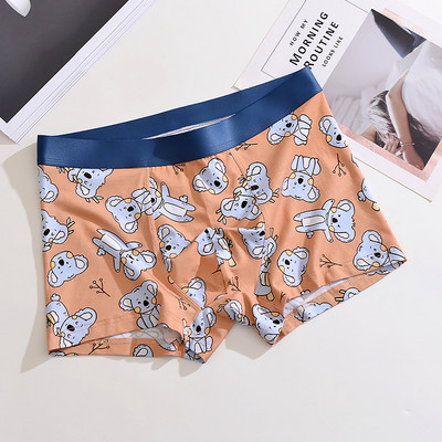 Nouă imprimare la modă, respirabil, pantaloni scurti boxer pentru bărbați, cu talie mijlocie, cu design de personalitate, chiloți sexy pentru bărbați, chiloți în husă în formă de U