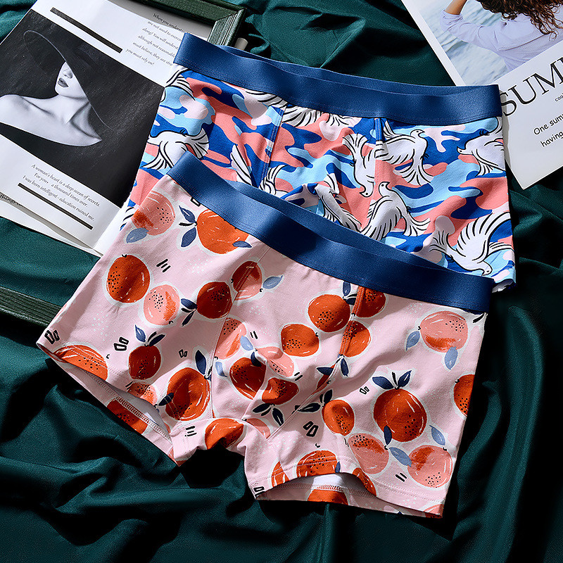 Nouă imprimare la modă, respirabil, pantaloni scurti boxer pentru bărbați, cu talie mijlocie, cu design de personalitate, chiloți sexy pentru bărbați, chiloți în husă în formă de U