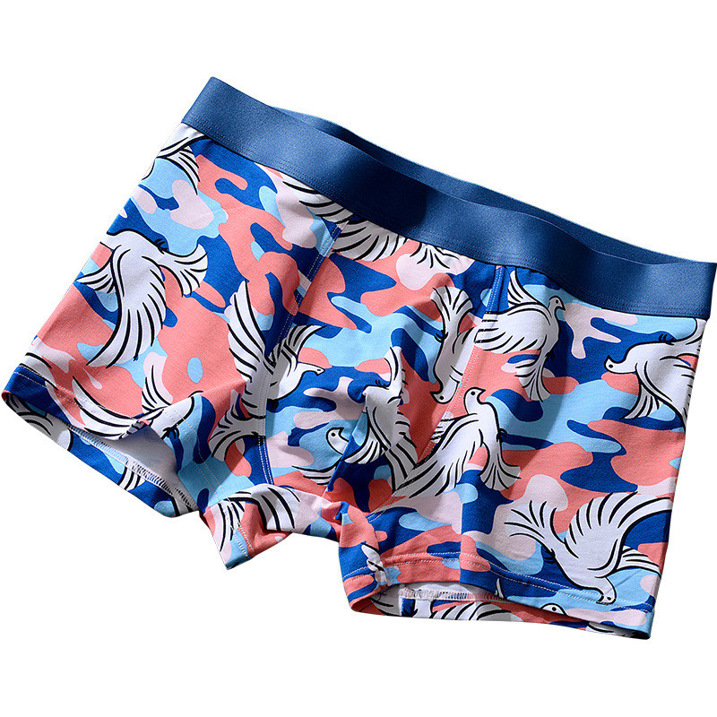 Nouă imprimare la modă, respirabil, pantaloni scurti boxer pentru bărbați, cu talie mijlocie, cu design de personalitate, chiloți sexy pentru bărbați, chiloți în husă în formă de U