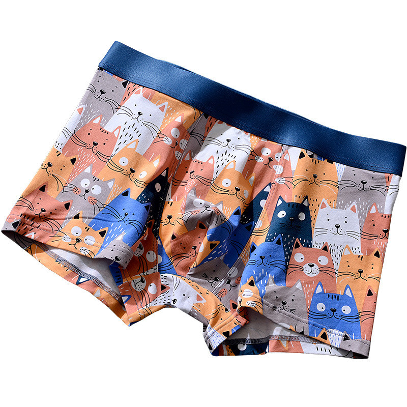 Nouă imprimare la modă, respirabil, pantaloni scurti boxer pentru bărbați, cu talie mijlocie, cu design de personalitate, chiloți sexy pentru bărbați, chiloți în husă în formă de U