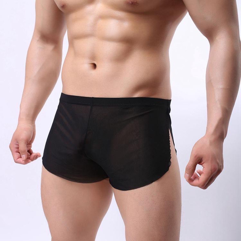 Muške seksi bešavne donje rublje gaćice Muške ultratanke prozirne bokserice Muške mrežaste gaćice srednjeg rasta Homme Arrow Pants