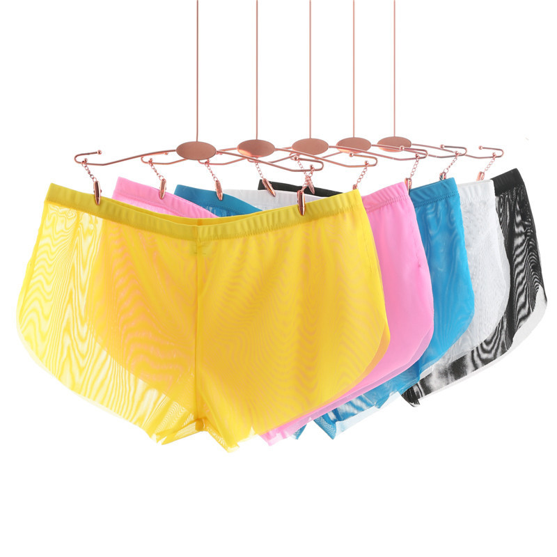 Muške seksi bešavne donje rublje gaćice Muške ultratanke prozirne bokserice Muške mrežaste gaćice srednjeg rasta Homme Arrow Pants