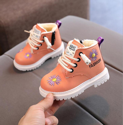 Nauji vaikiški batai kūdikiams mergaičių batai berniukams studentų PU odos laisvalaikio suvarstomi kulkšnies batai vaikiški batai mergaitėms šoniniai sniego batai su užtrauktuku