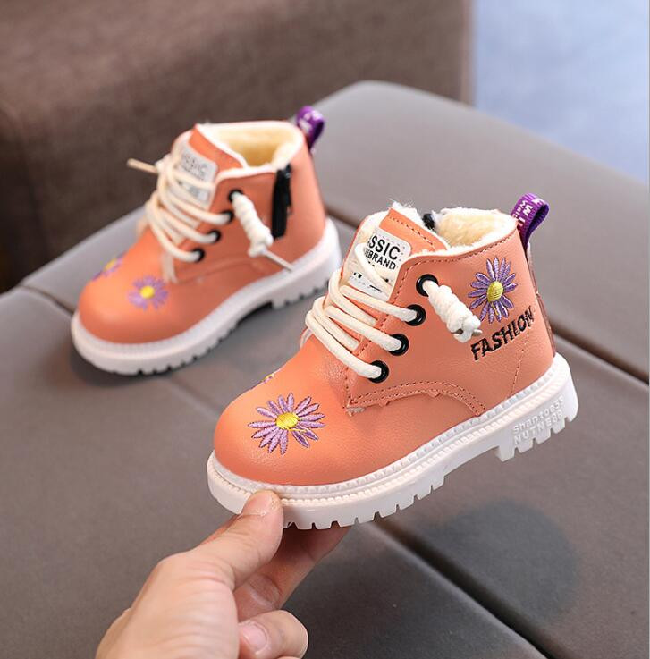 Nauji vaikiški batai kūdikiams mergaičių batai berniukams studentų PU odos laisvalaikio suvarstomi kulkšnies batai vaikiški batai mergaitėms šoniniai sniego batai su užtrauktuku