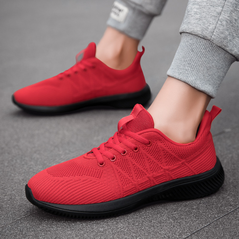 Pánske vulkanizované topánky 2023 Jarné a jesenné sieťované šnurovacie ležérne vonkajšie protišmykové pohodlné mäkké podrážky priedušné tenisky pre mužov