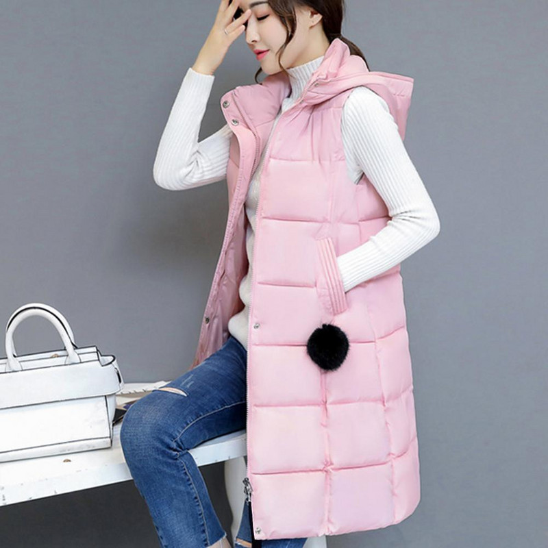 Vestă pentru femei, căptușită din bumbac, vestă, haină, toamnă, iarnă, elegantă, groasă, caldă, lungă, cu fermoar gros, guler, vestă lungă, pentru zilnic