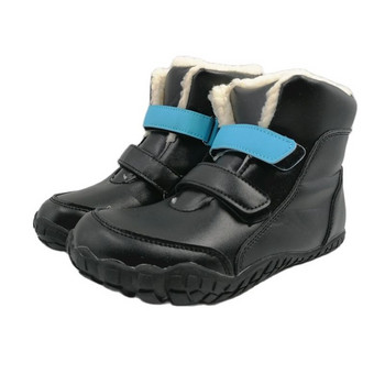 ZZFABER детски обувки Детски боси зимни ботуши Мека кожа Плюшени ботуши за сняг за момичета Момчета Детски гъвкави топли ботуши за открито