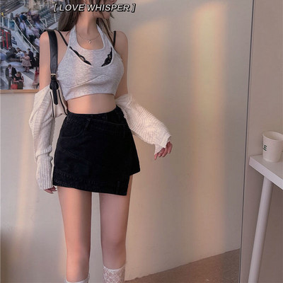 Fuste pentru femeie Imbracaminte cu talie inalta Mini fusta de dama denim blugi roz Gyaru Scurt Chic si elegant Nou in Vintage Premium Y2k