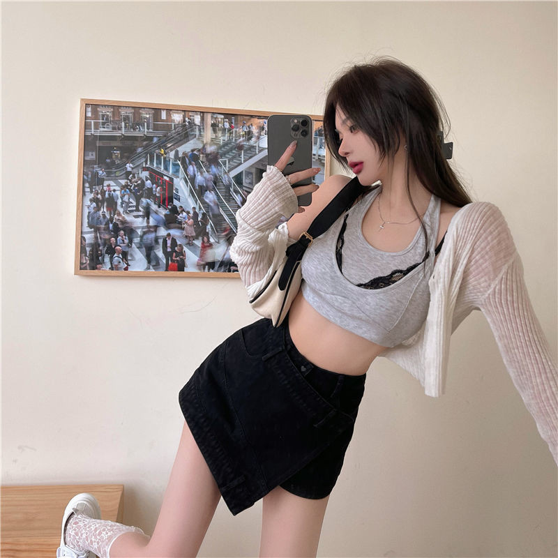 Fuste pentru femeie Imbracaminte cu talie inalta Mini fusta de dama denim blugi roz Gyaru Scurt Chic si elegant Nou in Vintage Premium Y2k