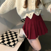 Krátka sukňa, dochádzajúca do práce, vysokoškolská študentka, roztomilá a hravá, viacúčelová BM jesenná a zimná skladaná sukňa