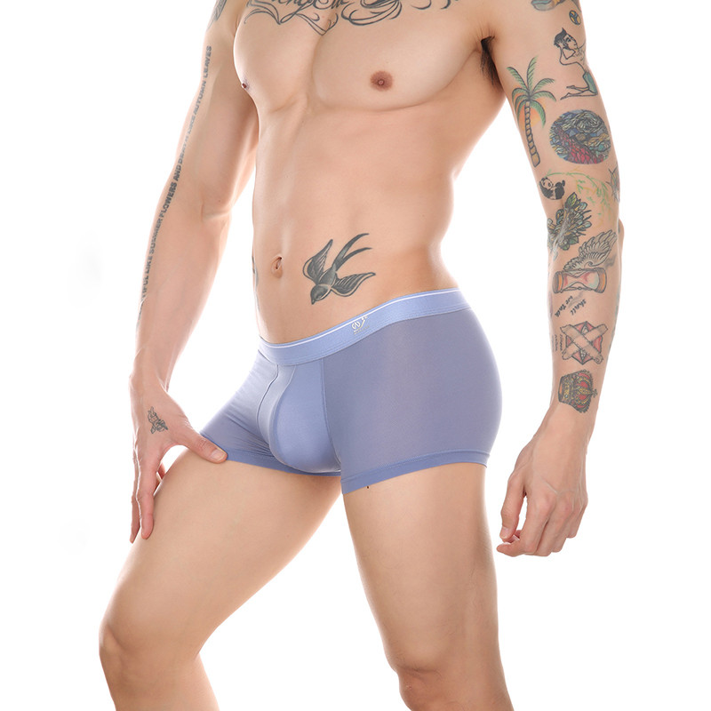 Ice Silk Boxer Vyrui Seksualus U maišelis Vyriškas apatinis trikotažas Apatiniai madingi bokseriai Apatiniai kvėpuojantys bokseriniai šortai Plonos naminės kelnaitės