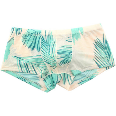 Lenjerie transparentă pentru bărbați Boxer sexy din plasă Boxeri casual cu imprimeu Lenjerie de corp pentru bărbați Chiloți Ropa Interior Hombre Pantaloni scurți pentru bărbați Lenjerie