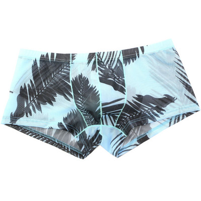 Lenjerie transparentă pentru bărbați Boxer sexy din plasă Boxeri casual cu imprimeu Lenjerie de corp pentru bărbați Chiloți Ropa Interior Hombre Pantaloni scurți pentru bărbați Lenjerie