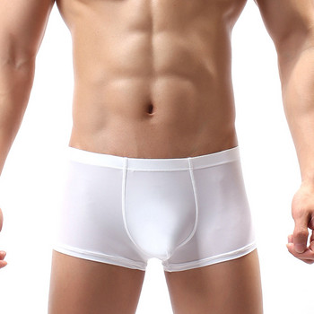 Мъжки бикини Долни гащи Cueca Boxers Бельо Ice Silk Stretchy For Man Breathable Homme Sexy Mid Waist Мъжки боксерки