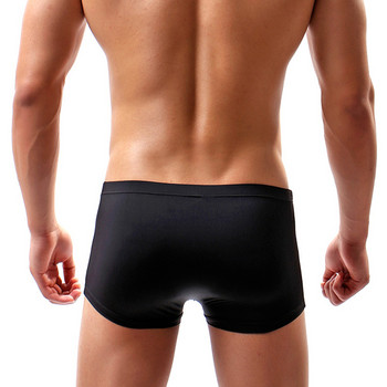 Мъжки бикини Долни гащи Cueca Boxers Бельо Ice Silk Stretchy For Man Breathable Homme Sexy Mid Waist Мъжки боксерки