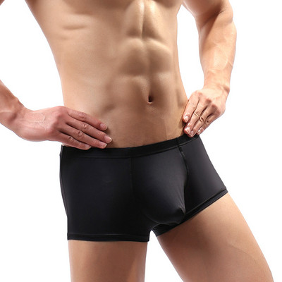 Chiloți pentru bărbați Chiloți Cueca Boxeri Lenjerie de corp Mătase de gheață elastic pentru bărbat Respirabil Homme Sexy Boxer cu talie mijlocie