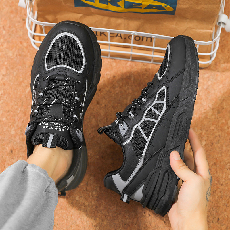 Vyriški batai, spyruokliniai, tinkliniai, suvarstomi laisvalaikio mados lauko neslystantys, patogūs, minkšta apačia, kvėpuojantys, tinkami „Trend“ sportbačiai vyrams