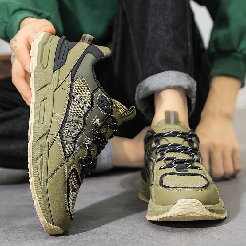 Vyriški batai, spyruokliniai, tinkliniai, suvarstomi laisvalaikio mados lauko neslystantys, patogūs, minkšta apačia, kvėpuojantys, tinkami „Trend“ sportbačiai vyrams