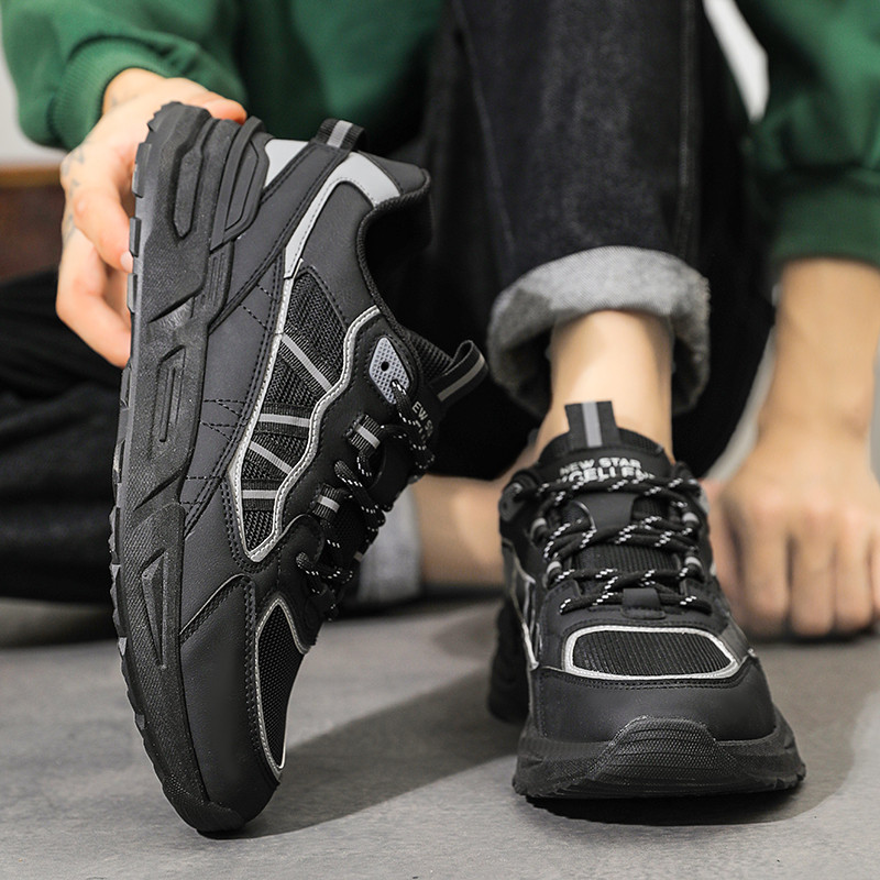 Vyriški batai, spyruokliniai, tinkliniai, suvarstomi laisvalaikio mados lauko neslystantys, patogūs, minkšta apačia, kvėpuojantys, tinkami „Trend“ sportbačiai vyrams