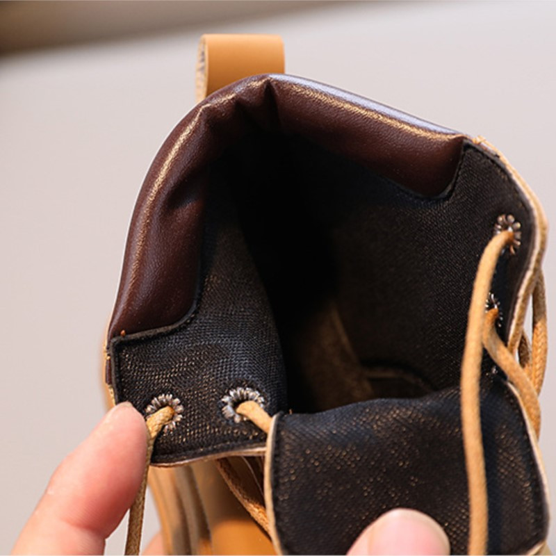 COZULMA Jesen Zima Dječje modne čizme s krznom 1-6 godina Dječaci Djevojčice Kožne kratke čizme s plišanim dječjim tenisicama 21-30