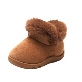 Плюшени топли детски ботуши за сняг Обувки за момичета Памучни обувки Първи проходилки Неплъзгащи се ботуши